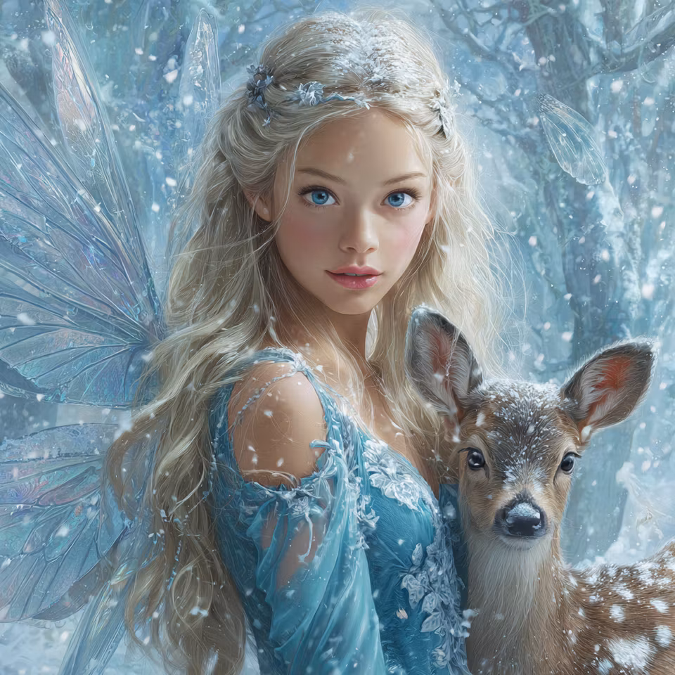 Diamond Painting - Frostfen och skogens rådjur (Beställningsvara)