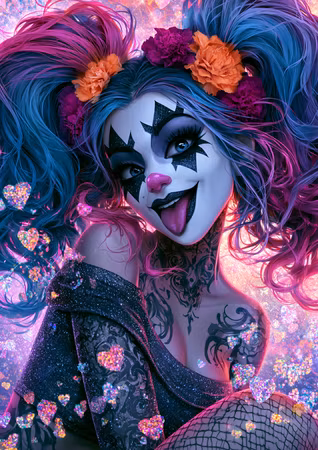 Diamond Painting - Clownens Glittriga Kaos (Beställningsvara)