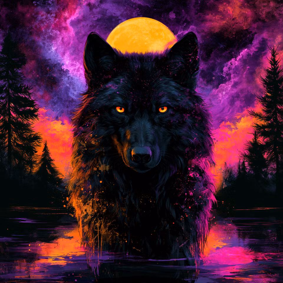 Diamond Painting - Månvargens Flamma (Beställningsvara)