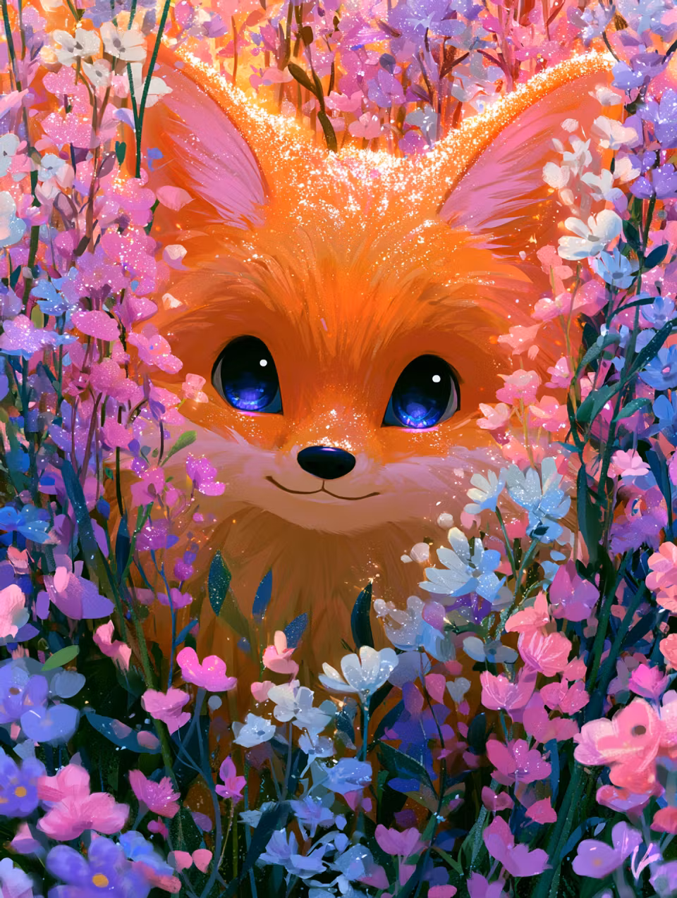 Diamond Painting - Rävens Blomsterdröm (Beställningsvara)