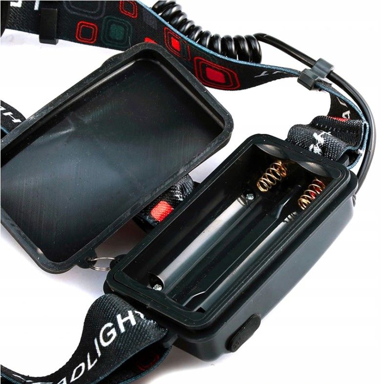 Kraftig LED hodelykt Headlamp 3 x Cree T6 (2000 lumens).