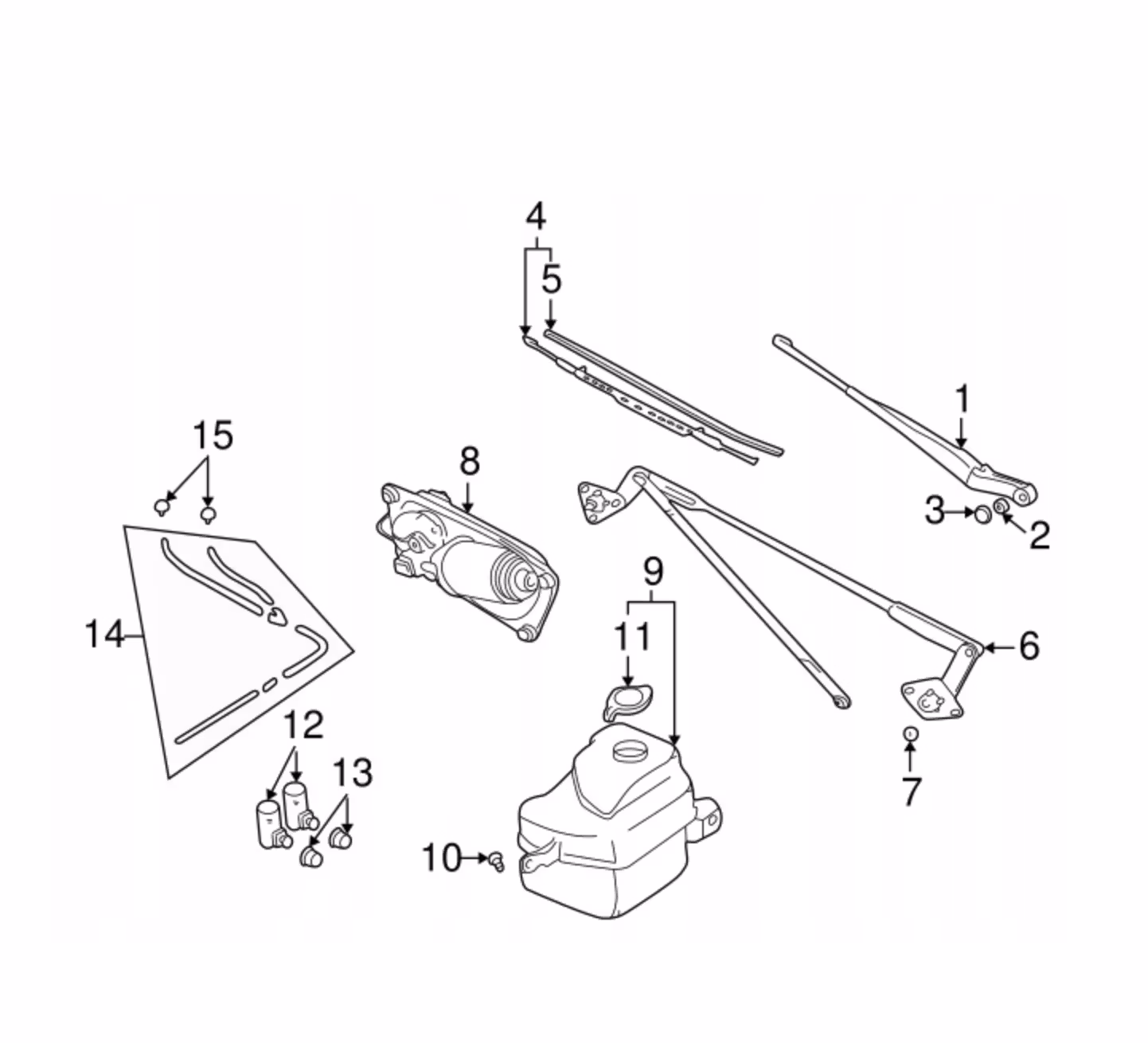 Vindusvisker overføring Grand Vitara SQ XL-7 - 38102-65D00 - ORYGINAL