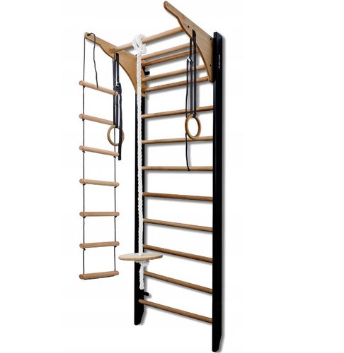 Ribbevegg Turnringsstige One Line 220x80 Sett Pull BLACK