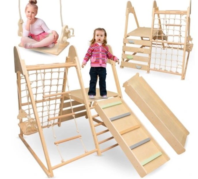 Klatrestativ - lekeplass 5i1 med sklie, ladder, huske. Montessori