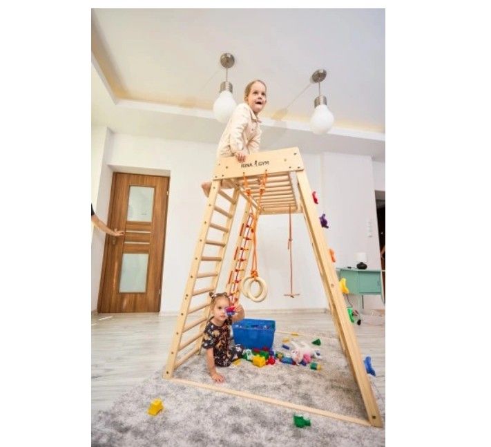 Klatrestativ - lekeplass 146x120x120 cm 7in1 RINAGYM Montessori