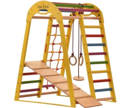 Klatrestativ - lekeplass for barn 125x100x80 cm 6in1 RINAGYM COLOR Montessori