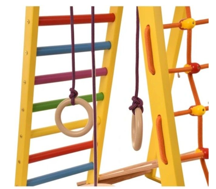 Klatrestativ - lekeplass for barn 125x100x80 cm 6in1 RINAGYM COLOR Montessori