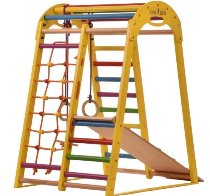 Klatrestativ - lekeplass for barn 125x100x80 cm 6in1 RINAGYM COLOR Montessori