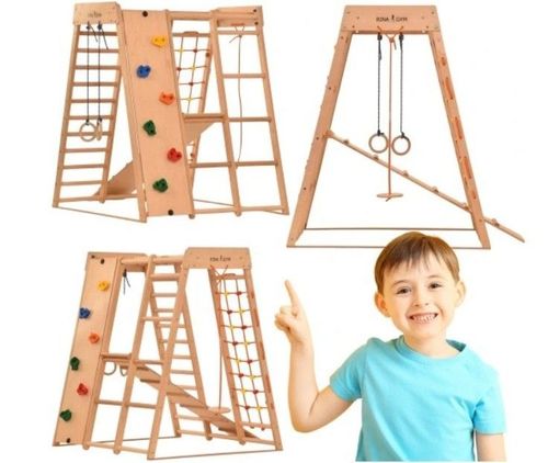 Klatrestativ - lekeplass 146x120x120 cm 7in1 RINAGYM Montessori