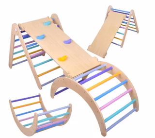 Montessori klatrestativ / stige vegg Lekeplass i tre 3 i 1