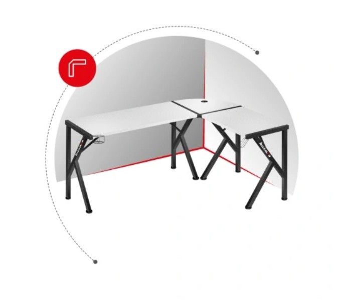 Gaming bord - Skrivebord Hjørnebord Huzaro Hero 6.3 Hvit