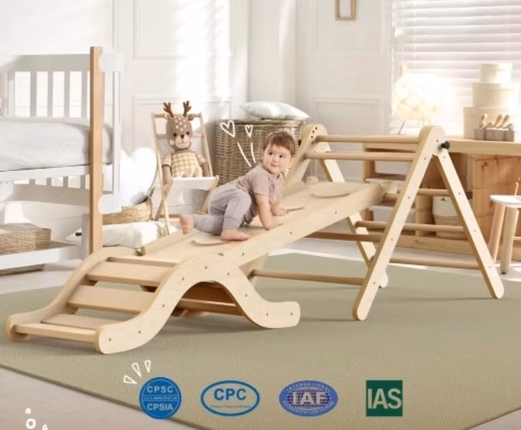 Montessori klatrestativ / stige vegg Lekeplass i tre 7 i 1
