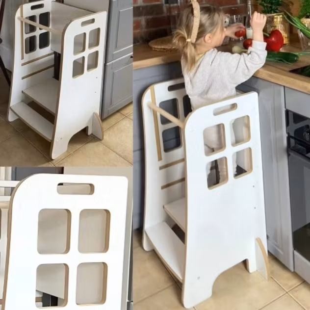Kjøkkenhjelper Montessori for barn | Kitchen Helper med lås