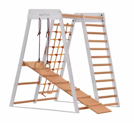 Montessori Klatrestativ - lekeplass 146x120x120 cm 7in1 Hvit