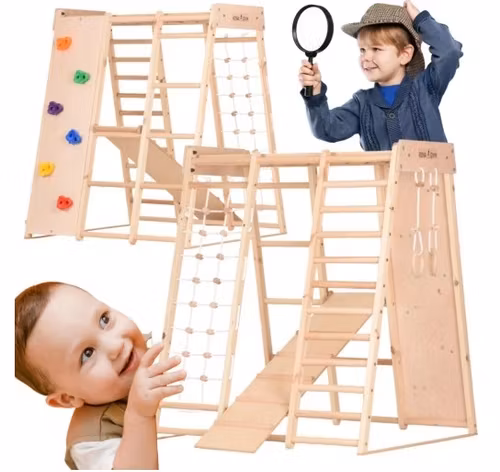 Montessori Klatrestativ - lekeplass 146x120x120 cm 8in1