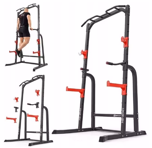 Multifunksjonell Treningsdipstativ med pull‑up‑stang for vektstang, 300 kg