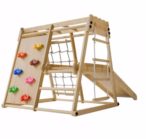 Montessori Klatrestativ - lekeplass 5i1 med sklie, ladder, klatrevegg