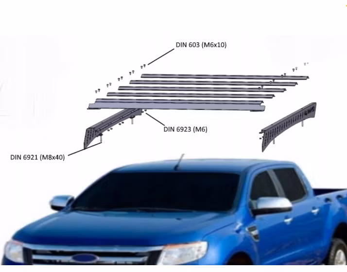 Takstativ pickup 4x4 tverrstang Ford Ranger 2012-2022