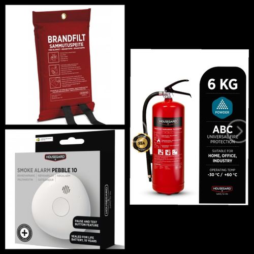 Trygghetspaket -20% Brandsläckare, brandfilt, brandvarnare
