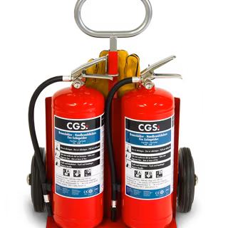 CGS Heta Arbeten släckkärra ink brandfilt, handskar & 2 st pulversläckare, ET2X6