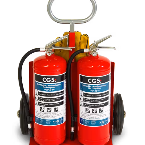 CGS Heta Arbeten släckkärra ink brandfilt, handskar & 2 st pulversläckare, ET2X6