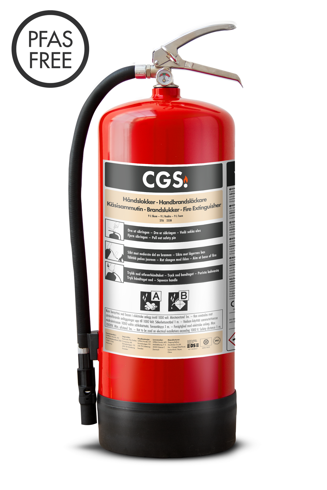 CGS 9 L skumsläckare PFAS fri, FE9CR-C , 34A 183B