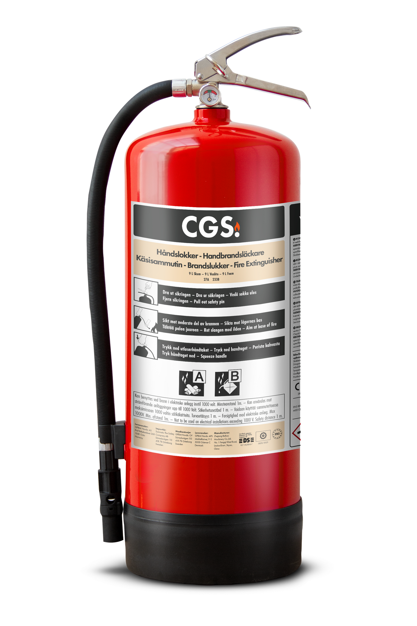 CGS 9 L skumsläckare PFAS fri, FE9CR-C , 34A 183B