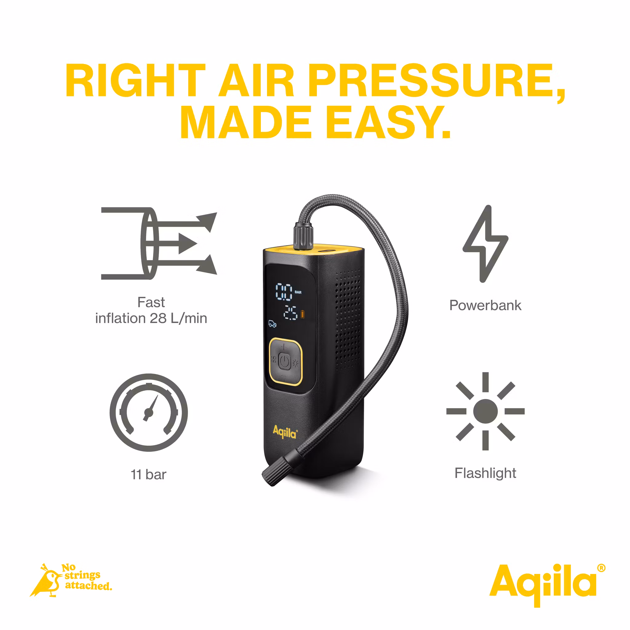 Aqiila Airbird C7 – Luftpump, bärbar kompressor