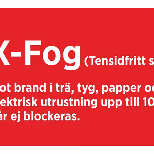 CGS skylt X-fog 10x20 cm röd/vit, vinyl