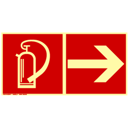 Skylt brandsläck pil h 15x30 cm PVC