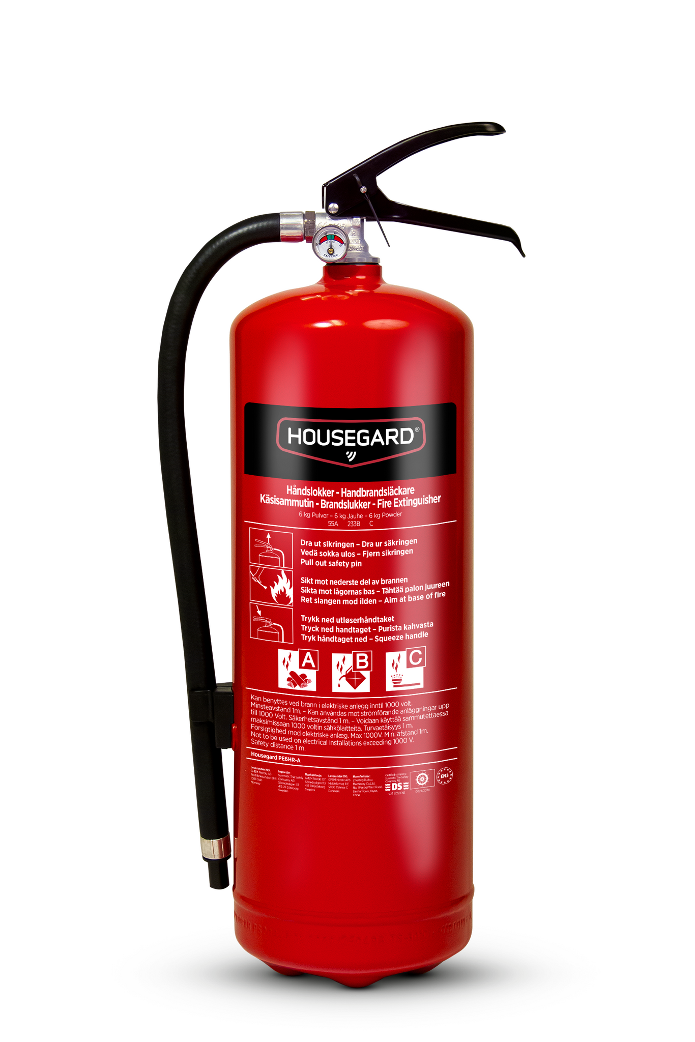 Housegard 6 kg pulversläckare, PE6HR-A 55A
