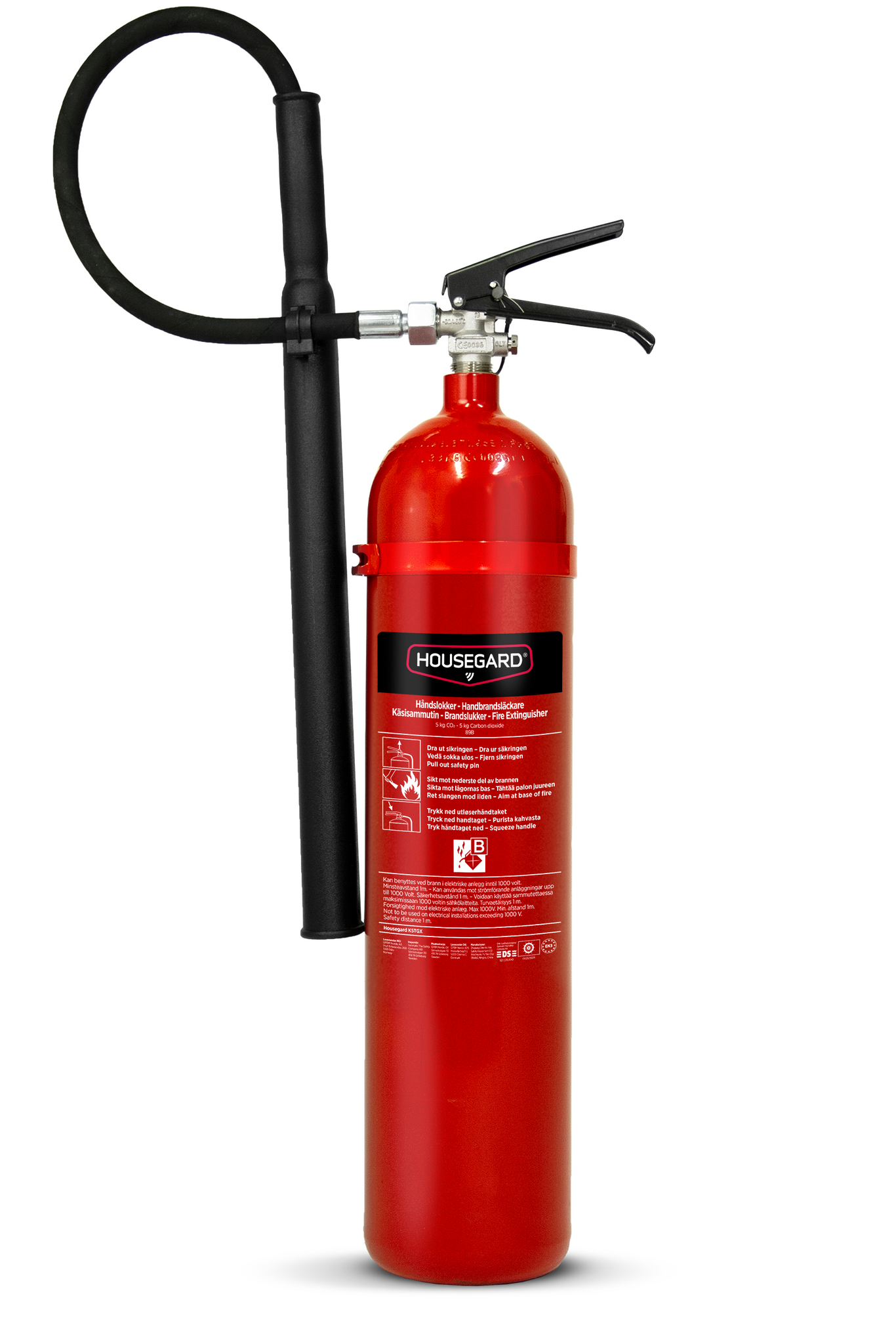 Housegard 5 kg koldioxidsläckare, röd, K5TGX