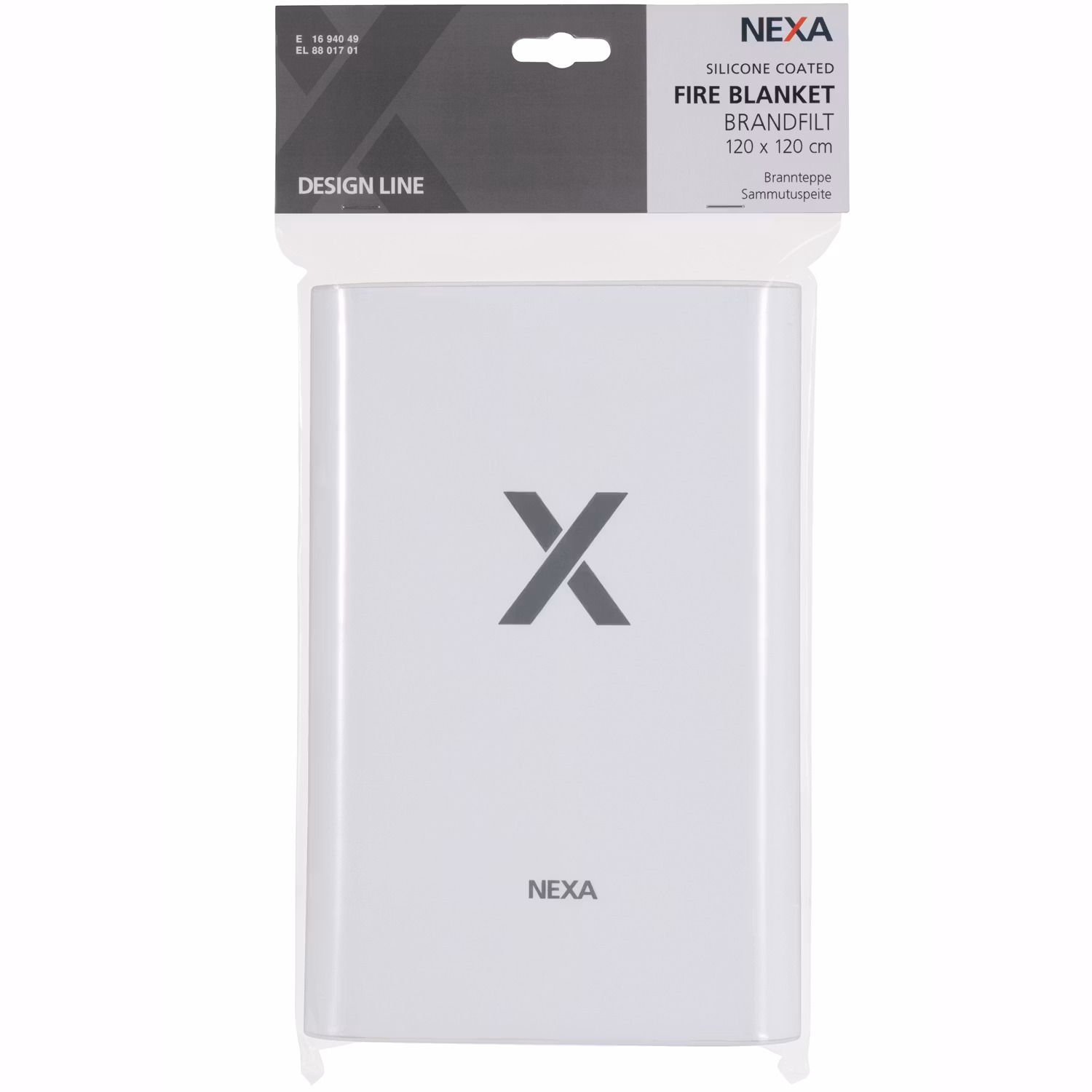 Nexa FB-120 VHD Brandfilt Silikon Vit 120x120 Hårdbox