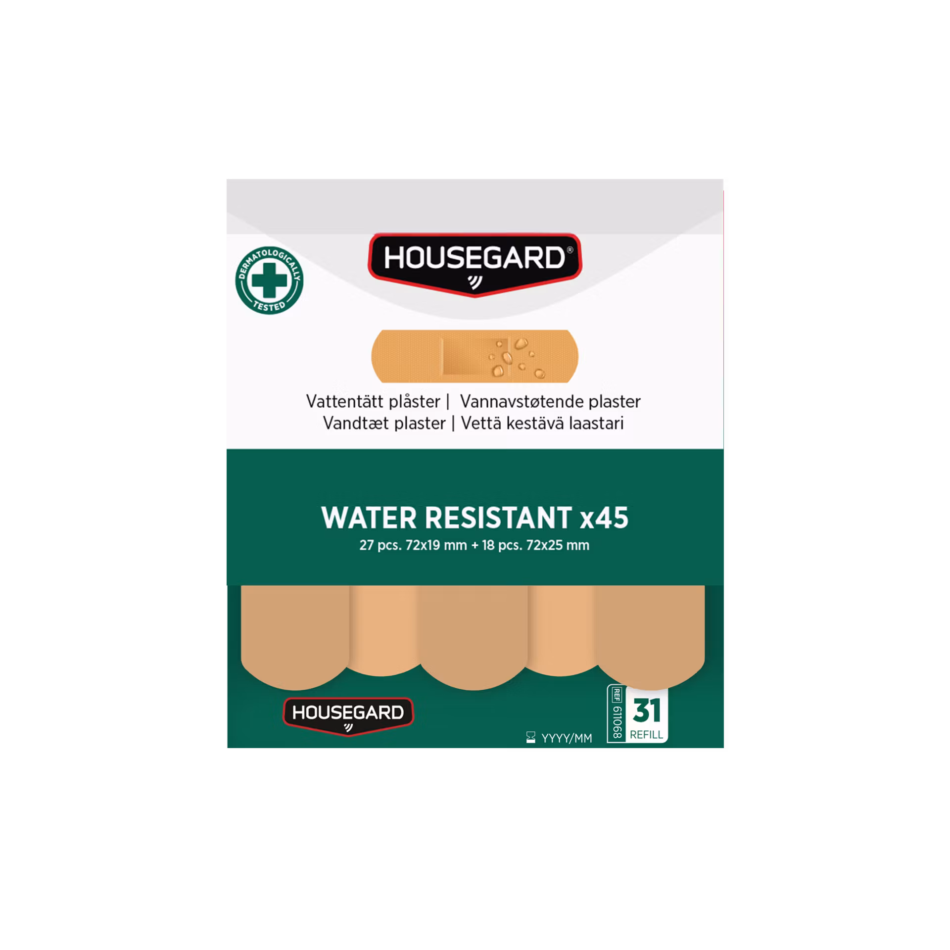 Housegard Vattentåliga plåster (2x45 st)