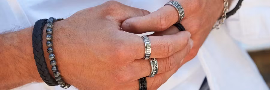 Stressring för herr - ring med snurrfunktion