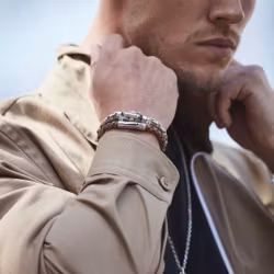 Silver/Läderarmband | Flätat