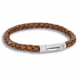 Silver/Läderarmband | Flätat