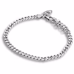 Silverarmband | Pansar 4 mm
