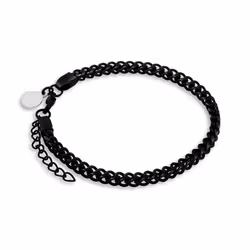 Sander Black I Stålarmband