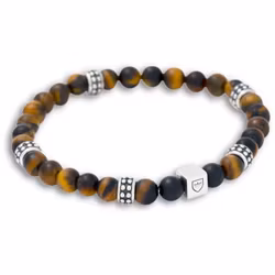 Silver/Beadsarmband | Tigeröga/Onyx