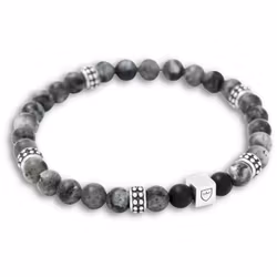 Silver/Beadsarmband | Jaspis/Onyx