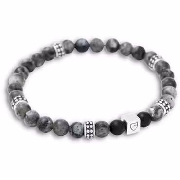 Silver/Beadsarmband | Jaspis/Onyx
