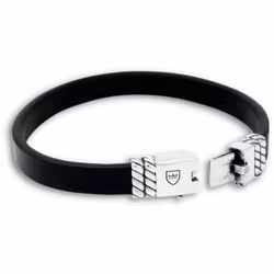 Silver/Läderarmband | Slät