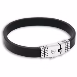 Silver/Läderarmband | Slät