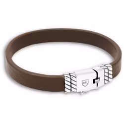 Silver/Läderarmband | Slät