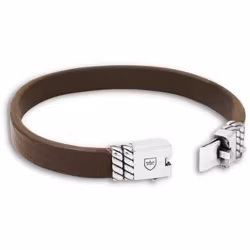 Silver/Läderarmband | Slät