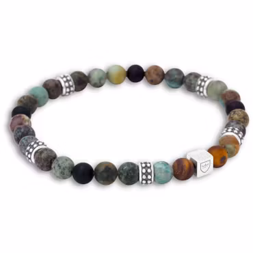 Silver/Beadsarmband | Galaxy Stone/Tigeröga