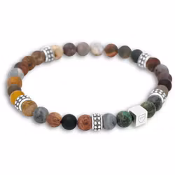 Silver/Beadsarmband | Jaspis