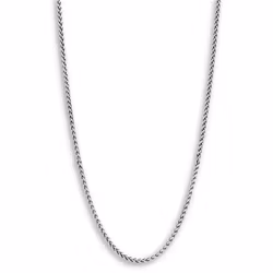 Silverhalsband | Oxiderat flätat | 3 mm