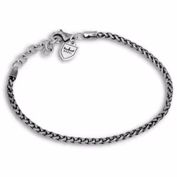 Silverarmband | Oxiderat flätat | 3 mm